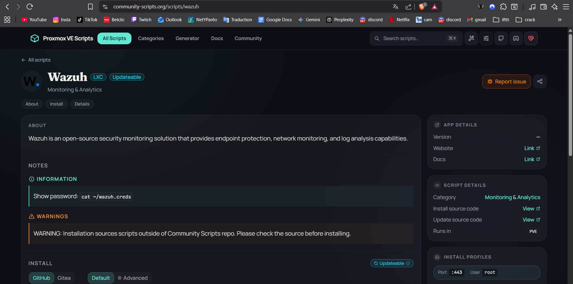 Page community-scripts.org Wazuh