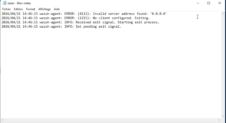 Fichier ossec.conf Windows