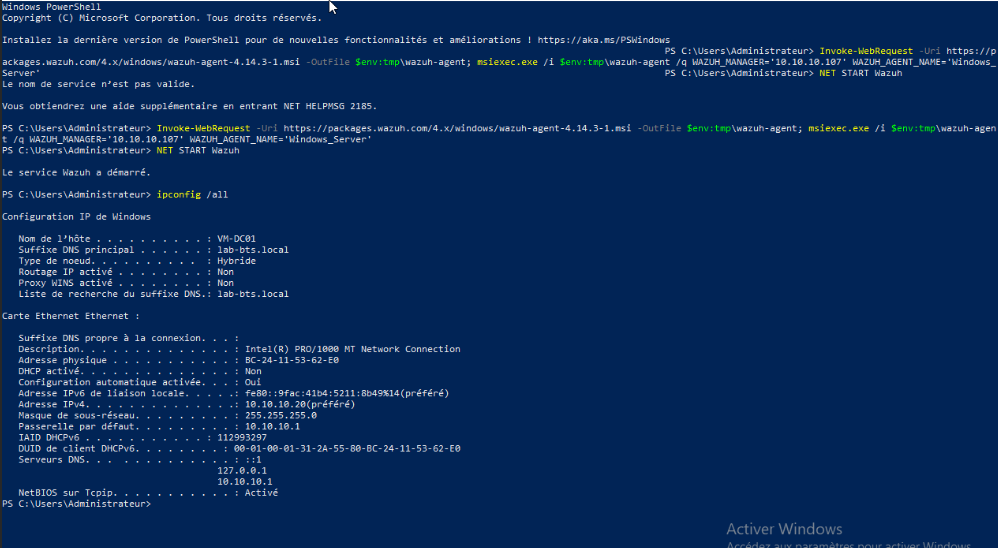 Installation agent via PowerShell